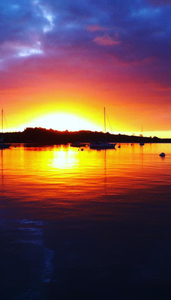 Lever de soleil sur la rance pleurtuit anse du montmarin 